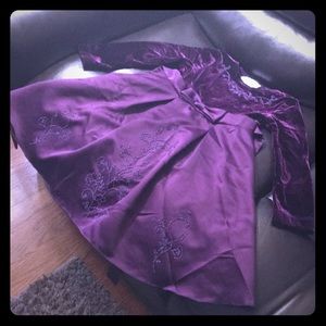 Burgundy velveteen formal dress